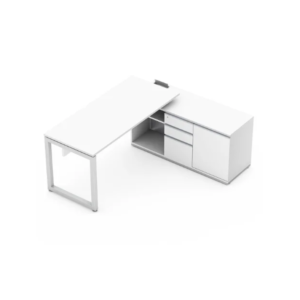 Mesa em L com armário