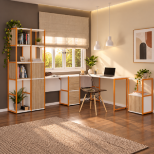 Mesa com Estante Modular Make Office